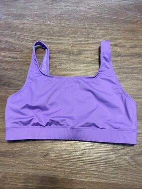 Humankind purple minimizing Swim top Sports Bra